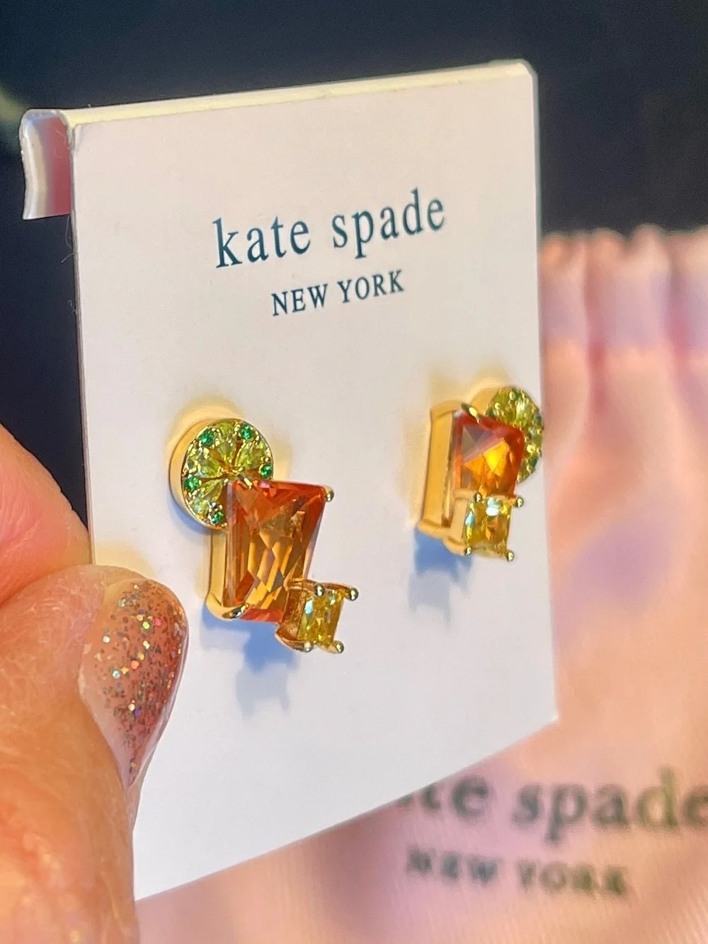 kate spade New Earrings Summertime Drinks Crystals